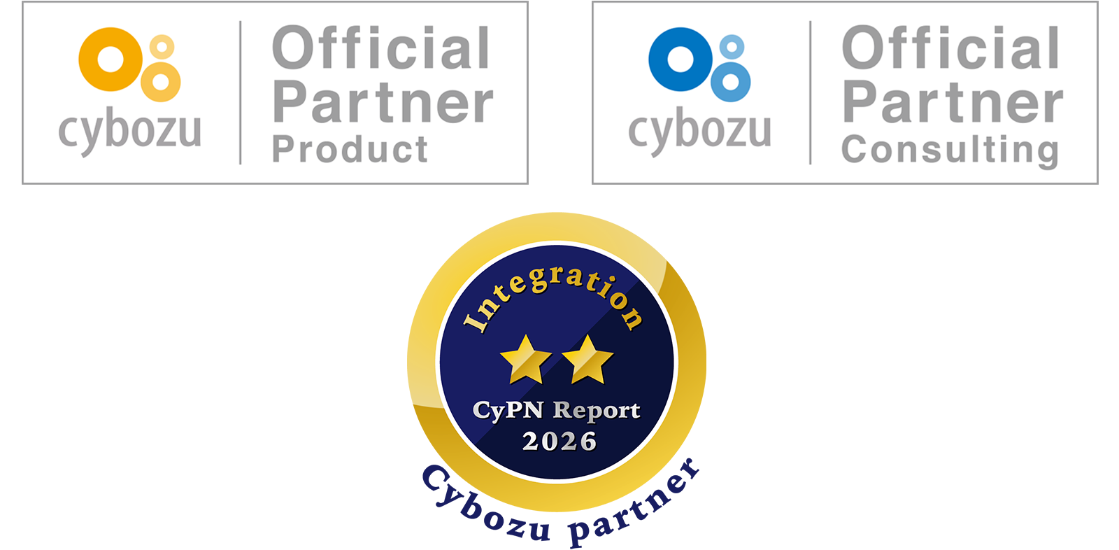 Cybozu Official Partner2種バナー、2つ星