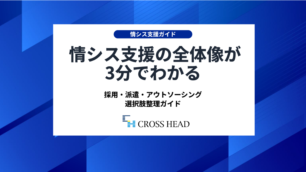 なぜ今情シス支援が必要か、情シス支援の3つの選択肢、自社に最適な選択肢の探り方を取りまとめた資料